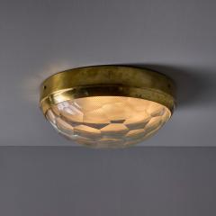 Gino Paroldo 1960s Gino Paroldo Brass Multifaceted Glass Wall or Ceiling Light for Dino Dei - 4354626
