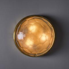 Gino Paroldo 1960s Gino Paroldo Brass Multifaceted Glass Wall or Ceiling Light for Dino Dei - 4354640