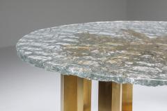 Gino Poli Brass and Cast Glass Round Dining Table by Ettore Gino Poli for Poliarte 1970s - 1918308