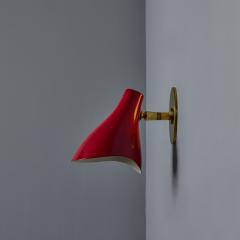 Gino Sarfatti 1950s Gino Sarfatti Model 10 Sconce for Arteluce in Red - 4453516