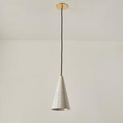 Gino Sarfatti 1950s Italian White Perforated Cone Pendant Attributed to Gino Sarfatti - 2956199