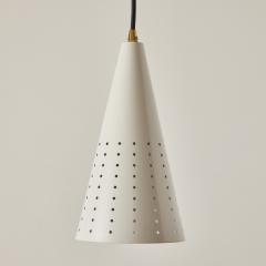 Gino Sarfatti 1950s Italian White Perforated Cone Pendant Attributed to Gino Sarfatti - 2956202