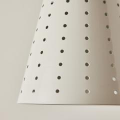 Gino Sarfatti 1950s Italian White Perforated Cone Pendant Attributed to Gino Sarfatti - 2956203
