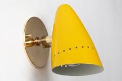 Gino Sarfatti 1950s Italian Yellow Perforated Sconce Attributed to Gino Sarfatti - 1201847