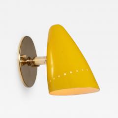 Gino Sarfatti 1950s Italian Yellow Perforated Sconce Attributed to Gino Sarfatti - 1203568