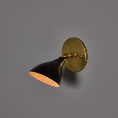 Gino Sarfatti 1960s Gino Sarfatti Model 26b Black and Brass Wall Lamp for Arteluce - 4633063