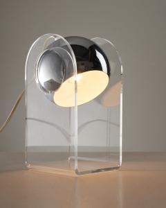 Gino Sarfatti Chrome and Plexiglass Table Lamp in the Style of Gino Sarfatti 1980s - 4499123