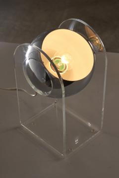 Gino Sarfatti Chrome and Plexiglass Table Lamp in the Style of Gino Sarfatti 1980s - 4499128