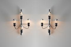 Gino Sarfatti Chrome and Steel Four Light Wall Sconce in the Style of Gino Sarfatti 1970s - 4499115