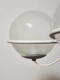 Gino Sarfatti Gino Sarfatti 543 Lamp for Arteluce White Lacquered Metal and Opaline Globes - 4693768