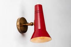 Gino Sarfatti Gino Sarfatti Model 21 Red Perforated Sconces for Arteluce circa 1955 - 1126740