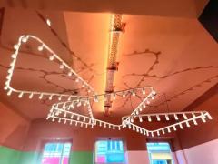 Gino Sarfatti Impressive Large Triangle Light Sculpture Chandelier Gino Sarfatti Style 1950s - 4066589