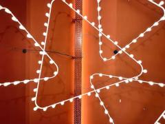 Gino Sarfatti Impressive Large Triangle Light Sculpture Chandelier Gino Sarfatti Style 1950s - 4066598