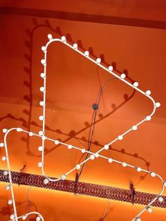 Gino Sarfatti Impressive Large Triangle Light Sculpture Chandelier Gino Sarfatti Style 1950s - 4066602