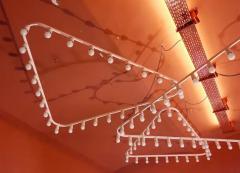 Gino Sarfatti Impressive Large Triangle Light Sculpture Chandelier Gino Sarfatti Style 1950s - 4066647
