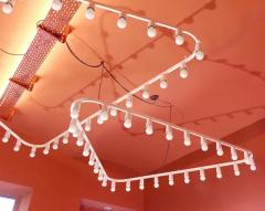 Gino Sarfatti Impressive Large Triangle Light Sculpture Chandelier Gino Sarfatti Style 1950s - 4066653
