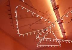 Gino Sarfatti Impressive Large Triangle Light Sculpture Chandelier Gino Sarfatti Style 1950s - 4066677