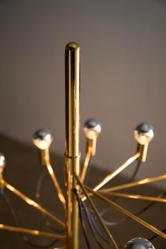 Gino Sarfatti Italian Brass and Steel 12 Light Floor Lamp 1970s - 4499398