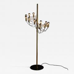 Gino Sarfatti Italian Brass and Steel 12 Light Floor Lamp 1970s - 4503958