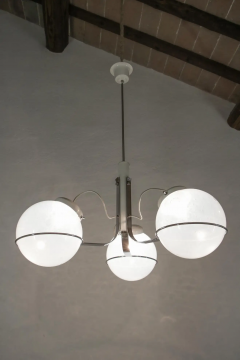 Gino Sarfatti Italian Chandelier Pendant Light Murano Glass Attributed to Gino Sarfatti 1970s - 2601449