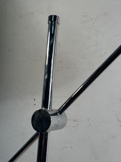 Gino Sarfatti MODERNIST ADJUSTABLE WHITE ENAMEL CHROME CONE SHADE LAMPS - 4496397