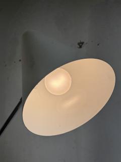 Gino Sarfatti MODERNIST ADJUSTABLE WHITE ENAMEL CHROME CONE SHADE LAMPS - 4496398