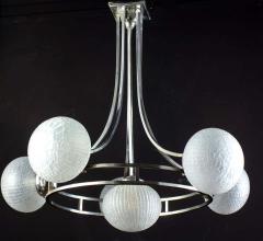 Gino Sarfatti Midcentury Gino Sarfatti Chrome Murano Glass Chandelier 1960 - 1489620