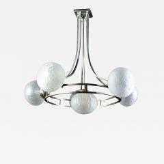 Gino Sarfatti Midcentury Gino Sarfatti Chrome Murano Glass Chandelier 1960 - 1491124