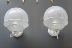 Gino Sarfatti Pair of Gino Sarfatti 371 1 Wall Sconces in Metal and Glass for Arteluce - 976493