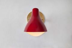 Gino Sarfatti Pair of Gino Sarfatti Model 10 Sconces in Red for Arteluce - 2032418