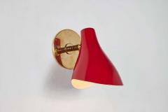 Gino Sarfatti Pair of Gino Sarfatti Model 10 Sconces in Red for Arteluce - 2032419