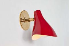 Gino Sarfatti Pair of Gino Sarfatti Model 10 Sconces in Red for Arteluce - 2032421