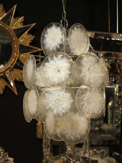 Gino Vistosi 1950 1970 Chandelier Vistosi 24 Crystals Opalescent - 2465501