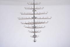 Gino Vistosi Huge Vintage Italian Chandelier with White Murano Glass Discs - 2046126