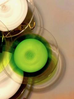 Gino Vistosi Pair of Green and White Vistosi Disc Murano Glass Sconces or Wall Light 1970s - 1636862