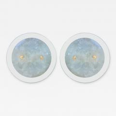 Gino Vistosi Pair of Murano Glass and Brass Sconces By Gino Vistosi - 4136856