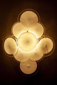 Gino Vistosi Pair of Vistosi Disc Murano Glass Sconces or Wall Light 1970s - 1561691
