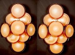 Gino Vistosi Pair of Vistosi Disc Murano Glass Sconces or Wall Light 1970s - 1561697