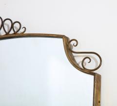 Gio Ponti 1940s Brass Shield Shaped Mirror - 2093281