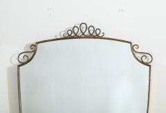 Gio Ponti 1940s Brass Shield Shaped Mirror - 2093283