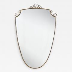 Gio Ponti 1940s Brass Shield Shaped Mirror - 2094492