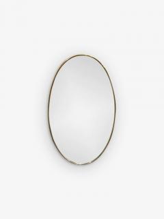 Gio Ponti 1950S OVAL MIRROR IN AGED BRASS ATTRIBUTED TO GIO PONTI FOR FONTANA ARTE - 3225999
