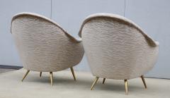 Gio Ponti 1950s Gio Ponti Style Modernist Italian Lounge Chairs In Velvet Upholstery - 4346211