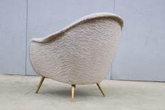 Gio Ponti 1950s Gio Ponti Style Modernist Italian Lounge Chairs In Velvet Upholstery - 4346212