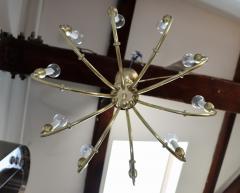 Gio Ponti 1950s Italian Brass 10 Arm Chandelier In The Style Of Gio Ponti - 3045978