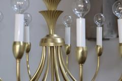 Gio Ponti 1950s Italian Brass 10 Arm Chandelier In The Style Of Gio Ponti - 3045981