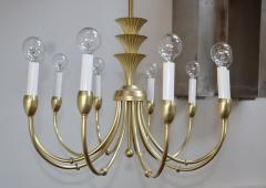 Gio Ponti 1950s Italian Brass 10 Arm Chandelier In The Style Of Gio Ponti - 3045982
