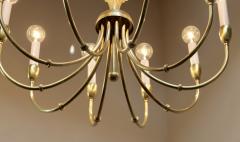 Gio Ponti 1950s Italian Brass 10 Arm Chandelier In The Style Of Gio Ponti - 3045991