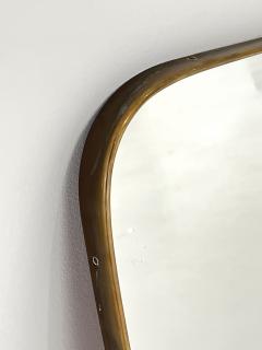 Gio Ponti 1950s Italian Brass Frame Mirror - 3925718