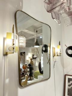 Gio Ponti 1950s Italian Brass Frame Mirror - 3925719